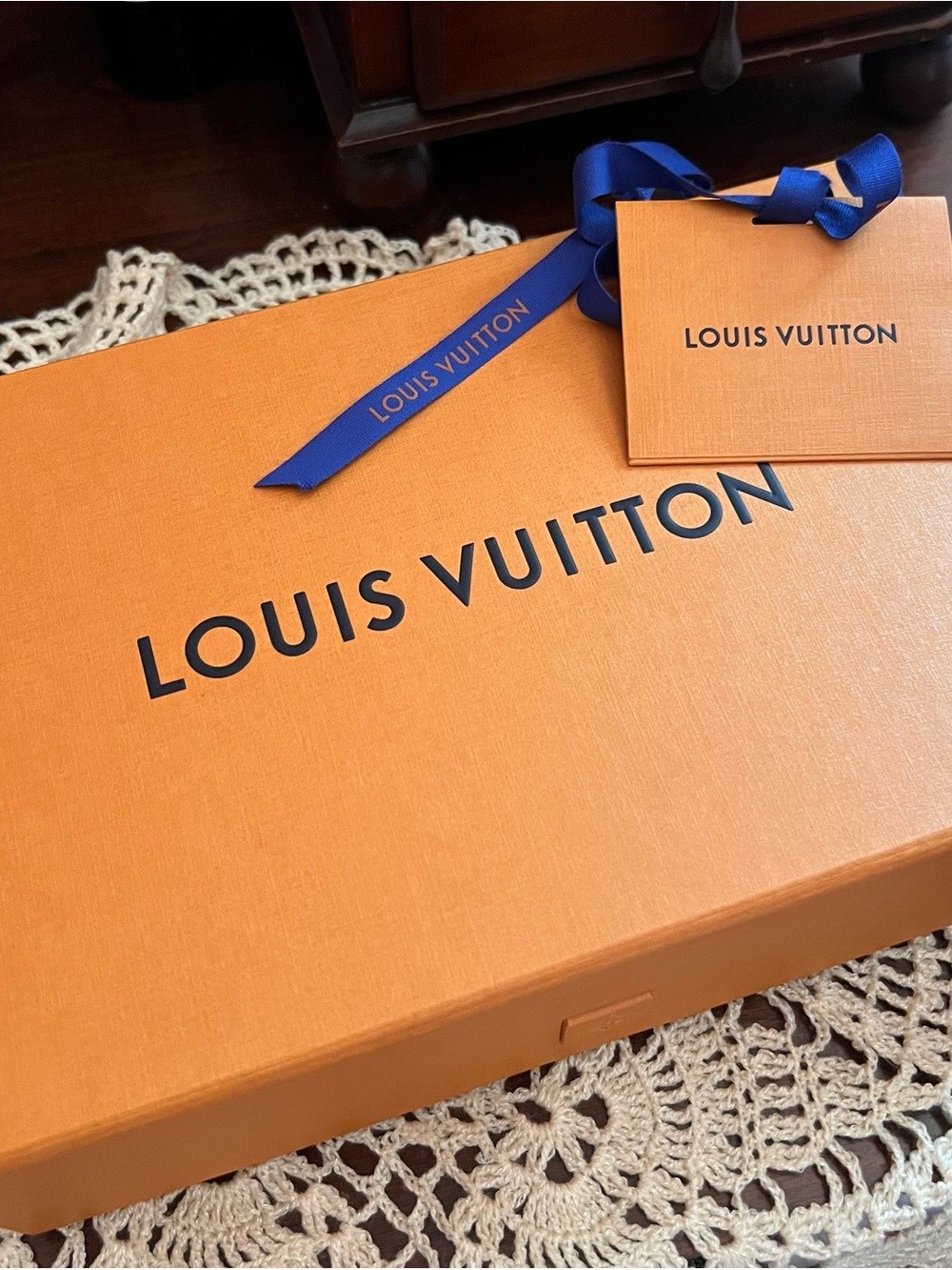 Authentic Louis Vuitton Empty Medium Gift Box 7” X 11” X 3” Ribbon Note Card